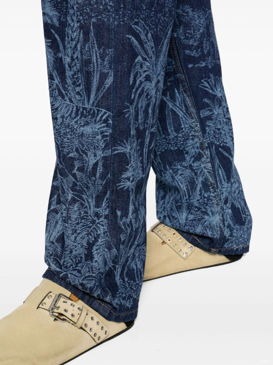 Affordable Toile straight-leg Jouy jeans Jungle Alanui de Women 0708